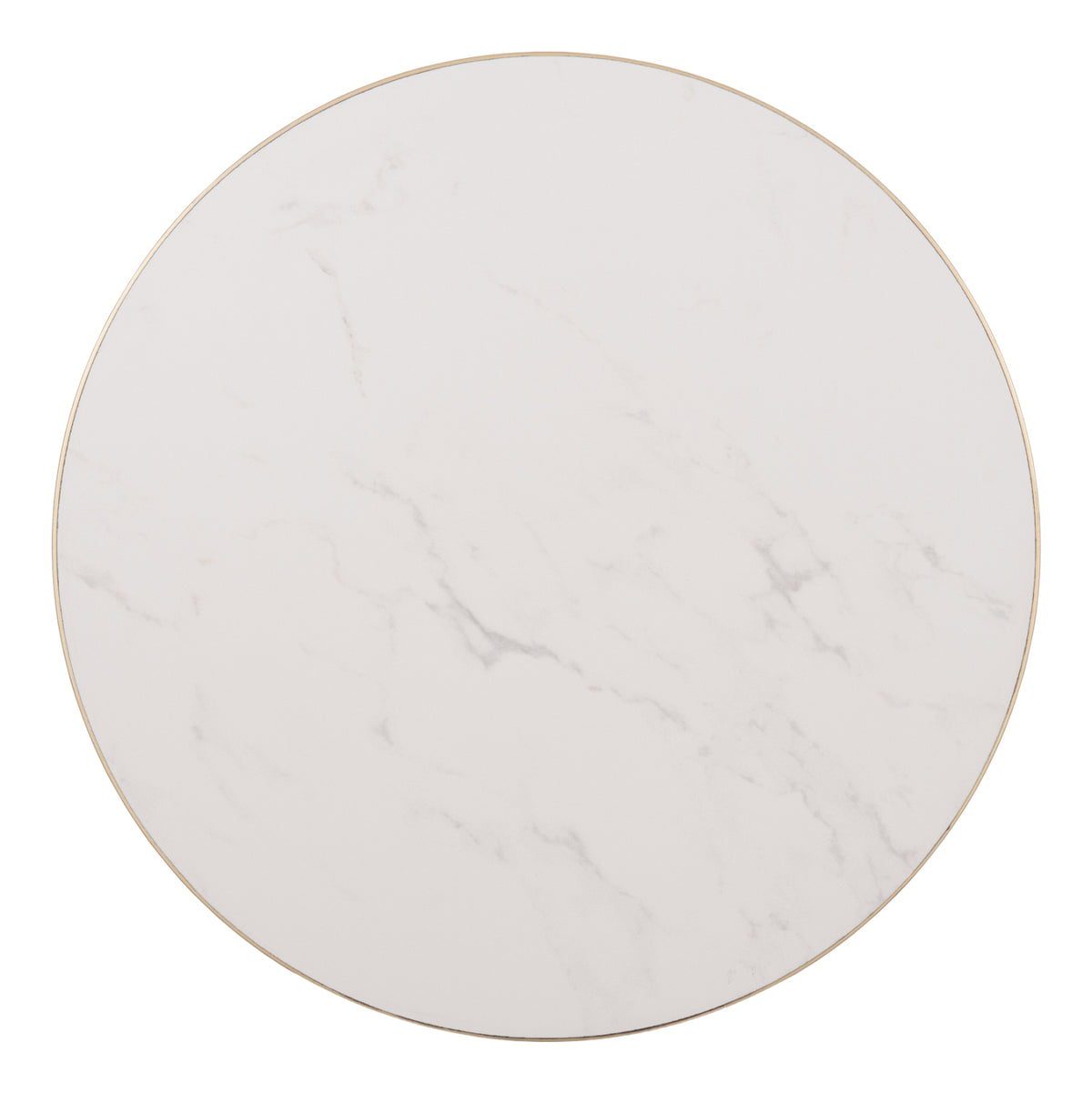 SINTERED STONE TABLETOP WITH GOLD ALUMINUM FRAME D70CM