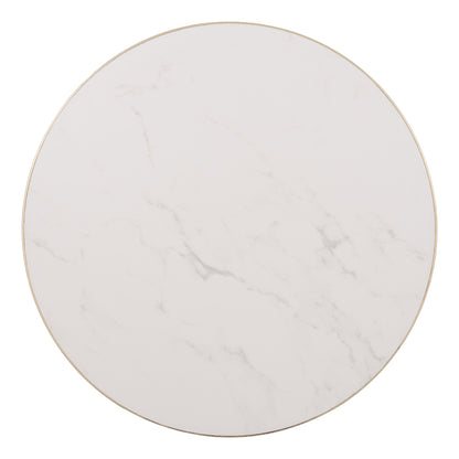 SINTERED STONE TABLETOP WITH GOLD ALUMINUM FRAME D70CM