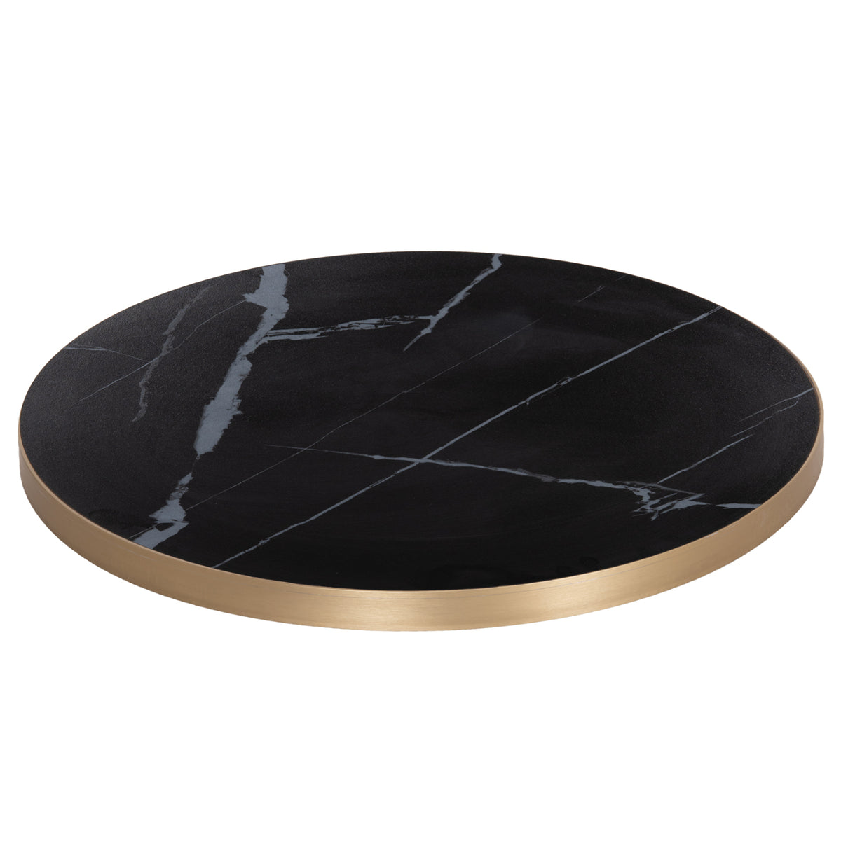 SINTERED STONE TABLETOP WITH GOLD ALU FRAME Φ60cm