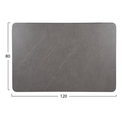 SINTERED STONE TABLE TOP RECTANGULAR ALU FRAME GREY 120x80cm
