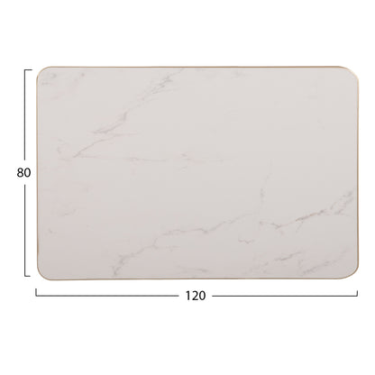 SINTERED STONE TABLE TOP RECTANGULAR GOLD ALU FRAME 120x80cm