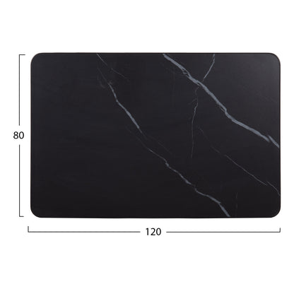 SINTERED STONE TABLETOP RECTANGULAR BLACK ALU FRAME 120x80cm