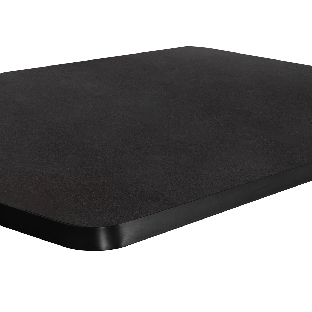 RECTANGULAR SINTERED STONE TABLE TOP, BLACK ALU FRAME, 120x80cm