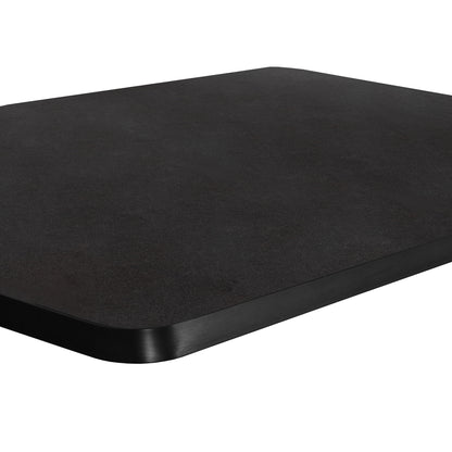 RECTANGULAR SINTERED STONE TABLE TOP, BLACK ALU FRAME, 120x80cm