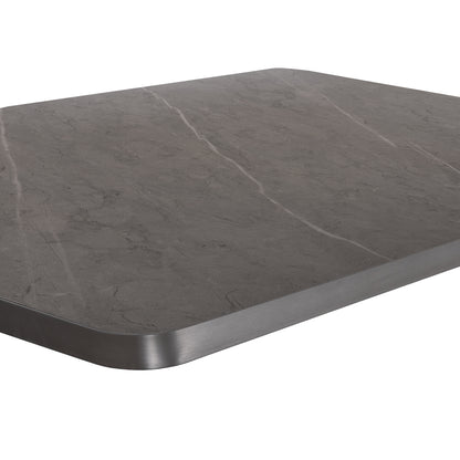 SINTERED STONE TABLE TOP RECTANGULAR ALU FRAME GREY 120x80cm