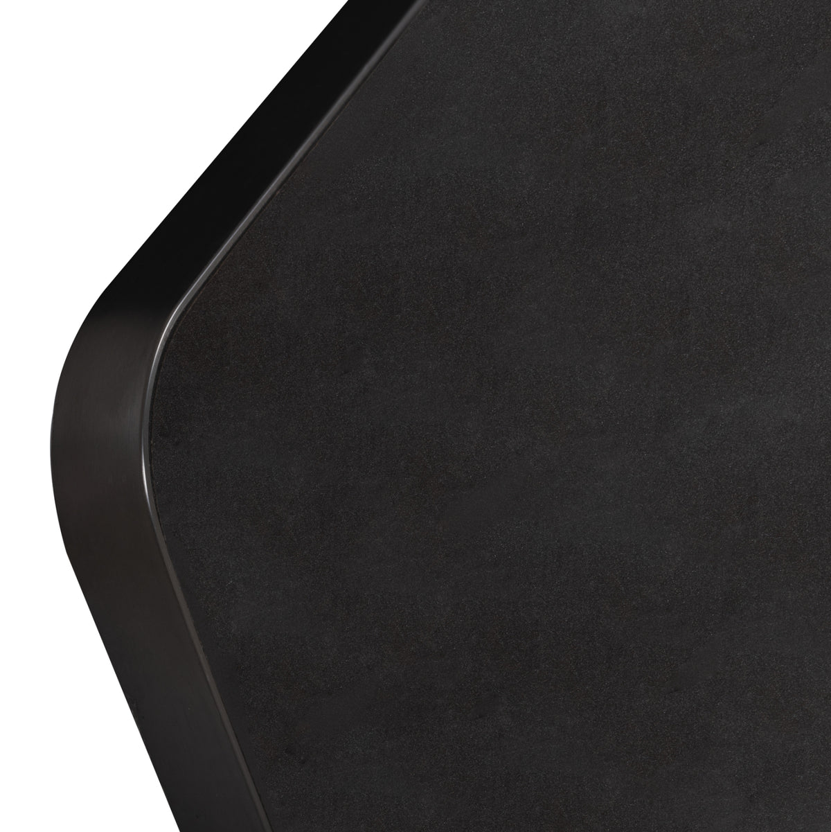 RECTANGULAR SINTERED STONE TABLE TOP, BLACK ALU FRAME, 120x80cm