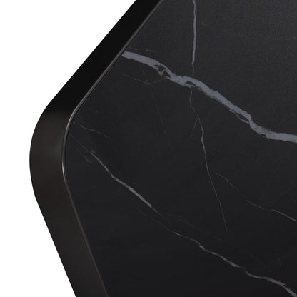 SINTERED STONE TABLETOP RECTANGULAR BLACK ALU FRAME 120x80cm