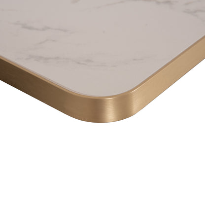 SINTERED STONE TABLE TOP RECTANGULAR GOLD ALU FRAME 120x80cm