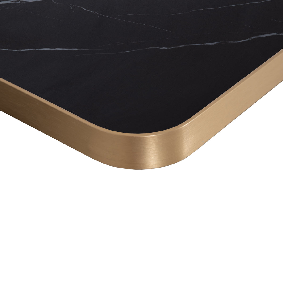 TABLETOP SINTERED STONE BLACK MARBLE GOLD ALU FRAME 120x80cm
