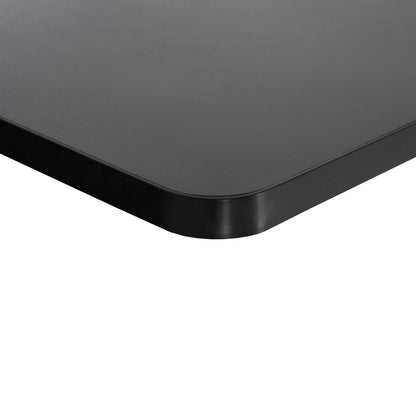 RECTANGULAR SINTERED STONE TABLE TOP, BLACK ALU FRAME, 120x80cm