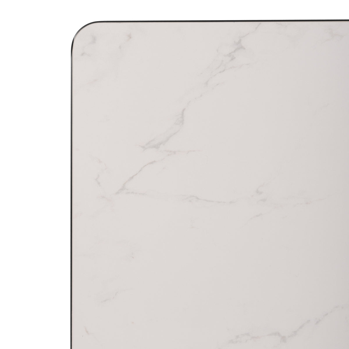 ΕΠΙΦΑΝΕΙΑ ΤΡΑΠΕΖΙΟΥ SINTERED STONE WHITE MARBLE ΠΛΑΙΣΙΟ ALU ΜΑΥΡΟ 120x80εκ