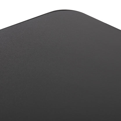 RECTANGULAR SINTERED STONE TABLE TOP, BLACK ALU FRAME, 120x80cm