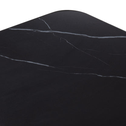 SINTERED STONE TABLETOP RECTANGULAR BLACK ALU FRAME 120x80cm