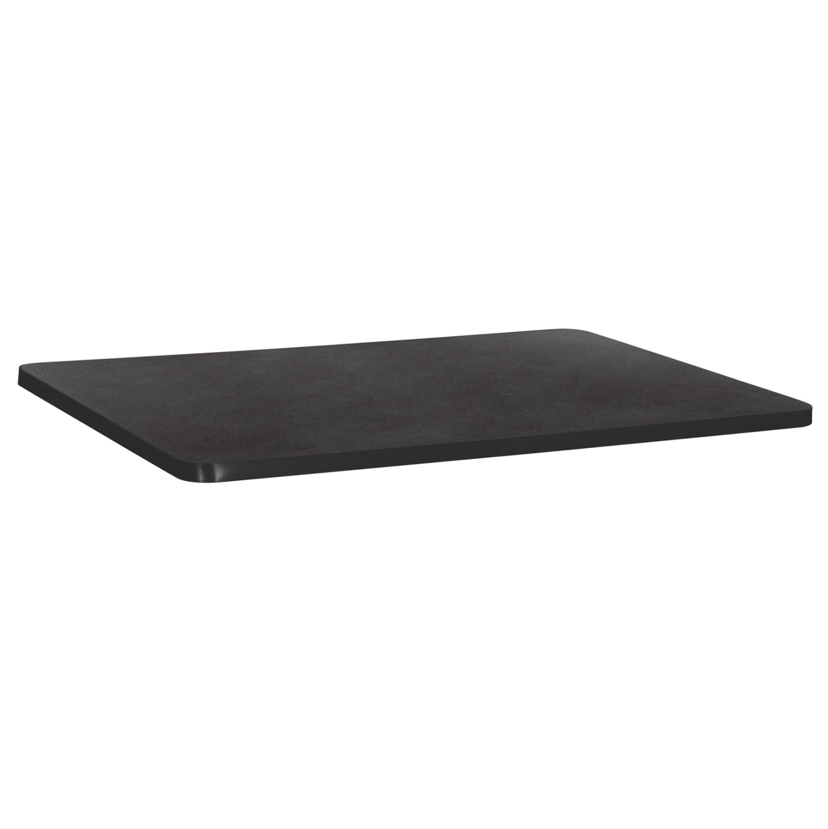 RECTANGULAR SINTERED STONE TABLE TOP, BLACK ALU FRAME, 120x80cm