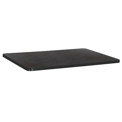 RECTANGULAR SINTERED STONE TABLE TOP, BLACK ALU FRAME, 120x80cm