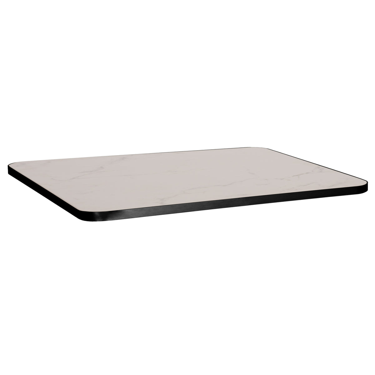ΕΠΙΦΑΝΕΙΑ ΤΡΑΠΕΖΙΟΥ SINTERED STONE WHITE MARBLE ΠΛΑΙΣΙΟ ALU ΜΑΥΡΟ 120x80εκ