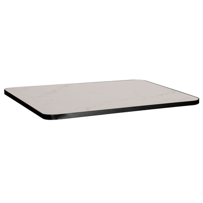 ΕΠΙΦΑΝΕΙΑ ΤΡΑΠΕΖΙΟΥ SINTERED STONE WHITE MARBLE ΠΛΑΙΣΙΟ ALU ΜΑΥΡΟ 120x80εκ