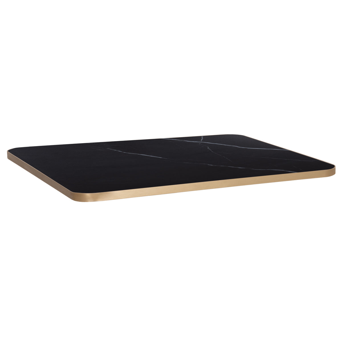 TABLETOP SINTERED STONE BLACK MARBLE GOLD ALU FRAME 120x80cm