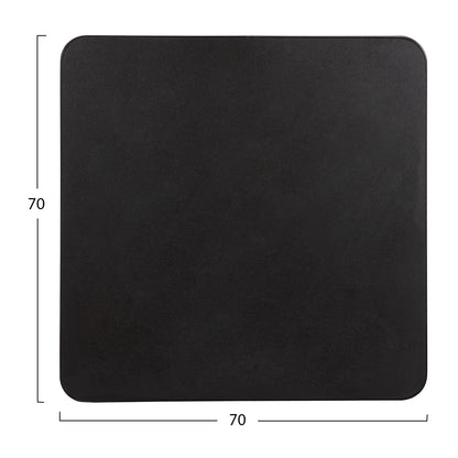 SINTERED STONE TABLE TOP SQUARE BLACK ALU FRAME 70x70cm