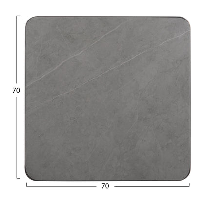 SINTERED STONE TABLE TOP SQUARE GREY ALU FRAME 70x70cm