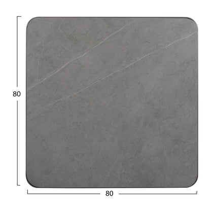 ΕΠΙΦΑΝΕΙΑ ΤΡΑΠΕΖΙΟΥ SINTERED STONE GREY MARBLE ΠΛΑΙΣΙΟ ALU ΓΚΡΙ 80x80εκ