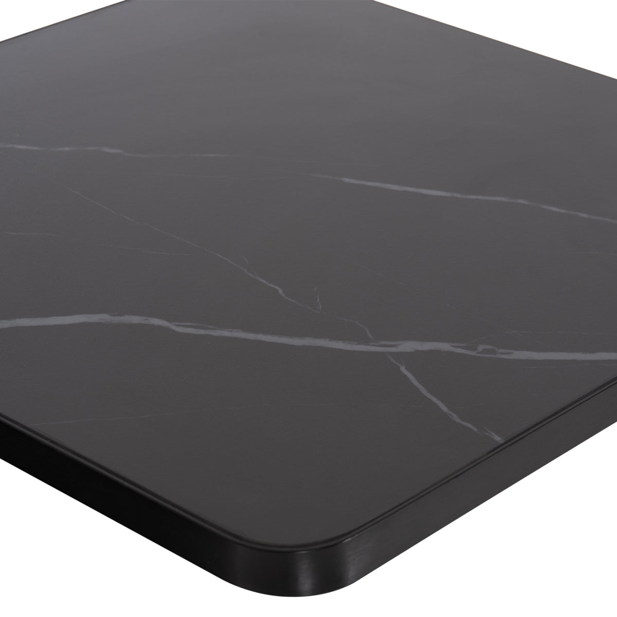 SINTERED STONE TABLE TOP SQUARE BLACK ALU FRAME 80x80cm