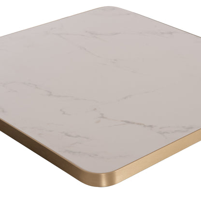 SINTERED STONE TABLE TOP SQUARE ALU FRAME GOLD 80x80cm