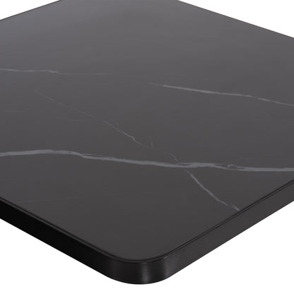SINTERED STONE TABLE TOP SQUARE BLACK ALU FRAME 70x70cm
