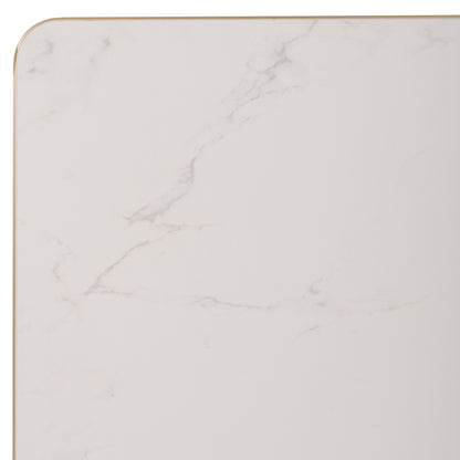 SINTERED STONE TABLE TOP SQUARE GOLD ALU FRAME 70x70cm