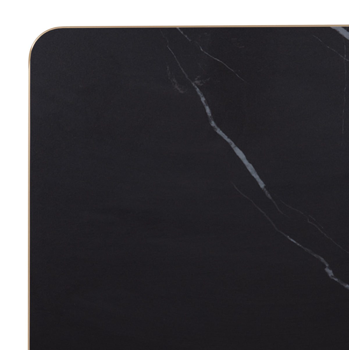 ΕΠΙΦΑΝΕΙΑ ΤΡΑΠΕΖΙΟΥ SINTERED STONE BLACK MARBLE ΠΛΑΙΣΙΟ ALU ΧΡΥΣΟ 80x80εκ