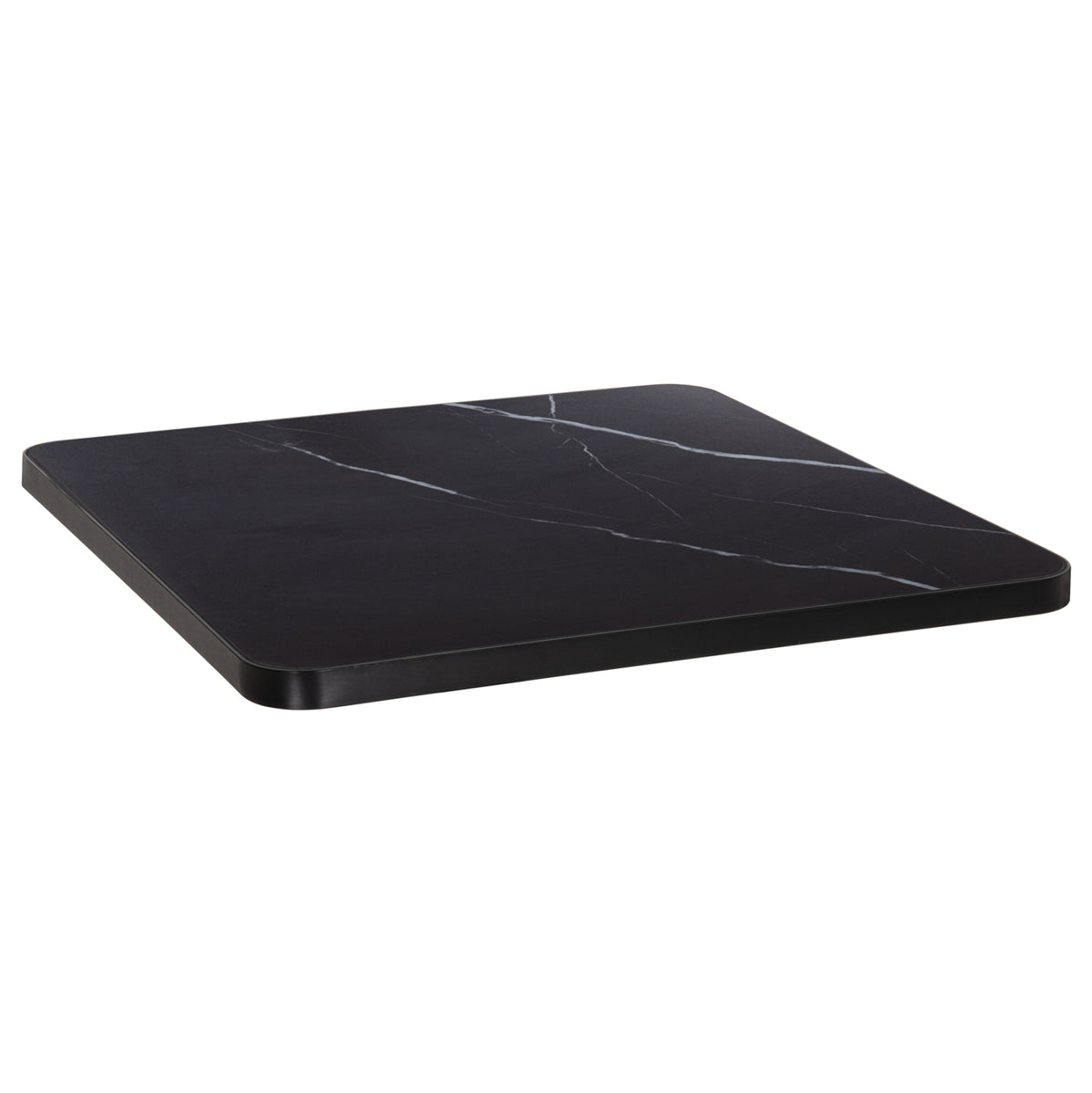 SINTERED STONE TABLE TOP SQUARE BLACK ALU FRAME 80x80cm