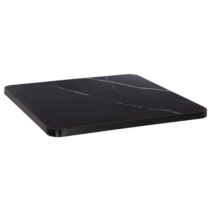 SINTERED STONE TABLE TOP SQUARE BLACK ALU FRAME 70x70cm