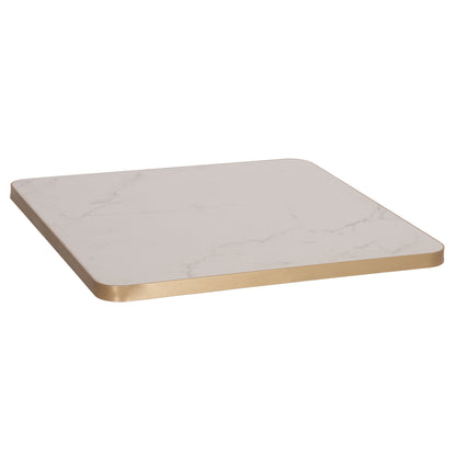 SINTERED STONE TABLE TOP SQUARE ALU FRAME GOLD 80x80cm
