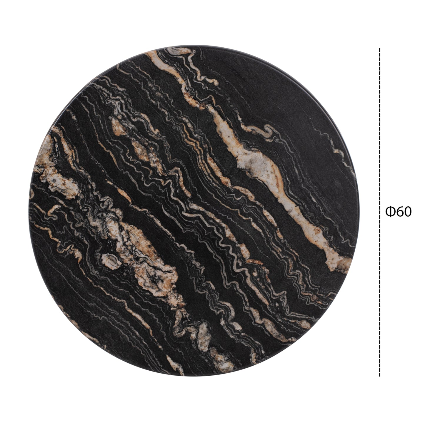 ΕΠΙΦΑΝΕΙΑ ΤΡΑΠΕΖΙΟΥ WERZALIT BLACK GOLD MARBLE Φ60x2.5