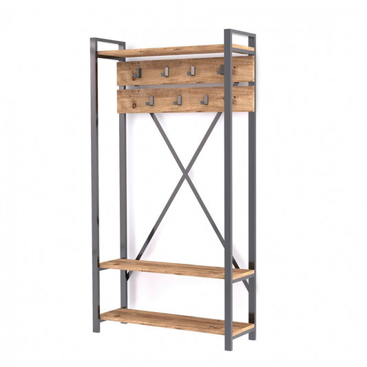 ΕΠΙΠΛΟ ΕΙΣΟΔΟΥ NATURAL WOOD & ΜΑΥΡΟ 90x34x180