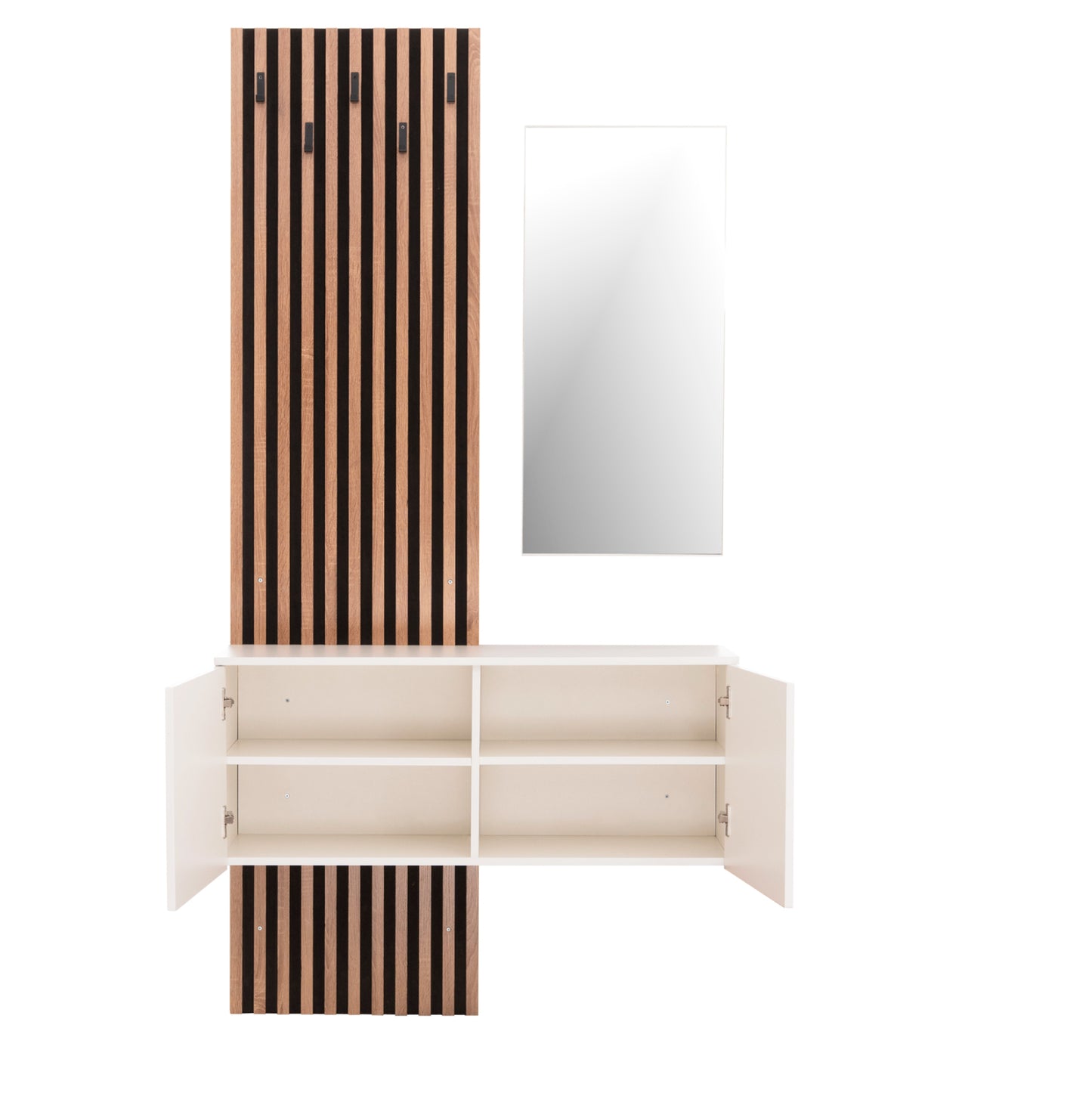 ΕΠΙΠΛΟ ΕΙΣΟΔΟΥ ΜΕ ΚΑΘΡΕΠΤΗ MYLES ΜΕΛΑΜΙΝΗ ΣΟΝΑΜΑ ΛΕΥΚΟ 100x37x200