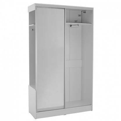 DULCE WHITE ENTRANCE FURNITURE WITH SLIDING WARDROBE & MIRROR 118x45x210