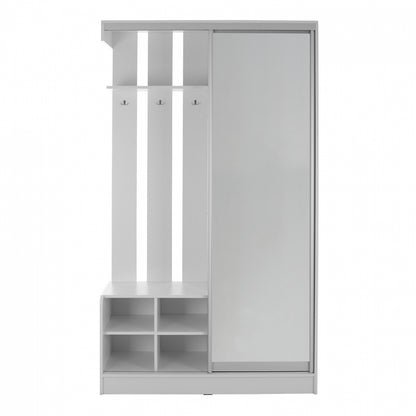 DULCE WHITE ENTRANCE FURNITURE WITH SLIDING WARDROBE & MIRROR 118x45x210