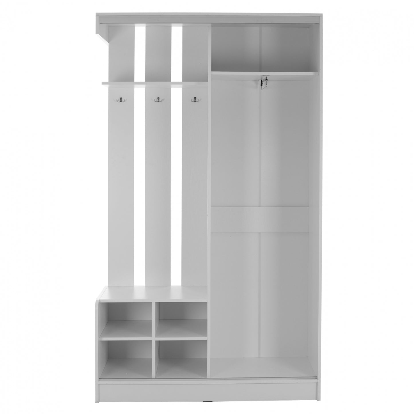 DULCE WHITE ENTRANCE FURNITURE WITH SLIDING WARDROBE & MIRROR 118x45x210
