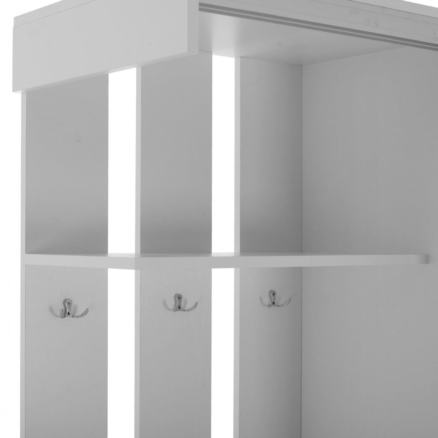 DULCE WHITE ENTRANCE FURNITURE WITH SLIDING WARDROBE & MIRROR 118x45x210