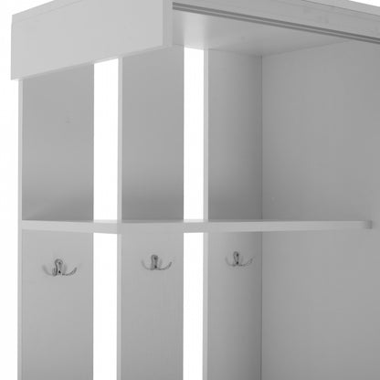 DULCE WHITE ENTRANCE FURNITURE WITH SLIDING WARDROBE & MIRROR 118x45x210