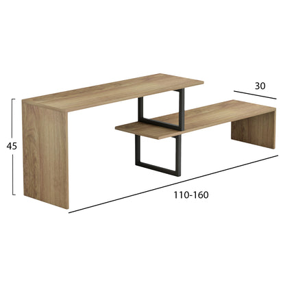 BRIGGITE EXTENDABLE TV UNIT SONOMA DARK MELAMINE 110-160x30x45