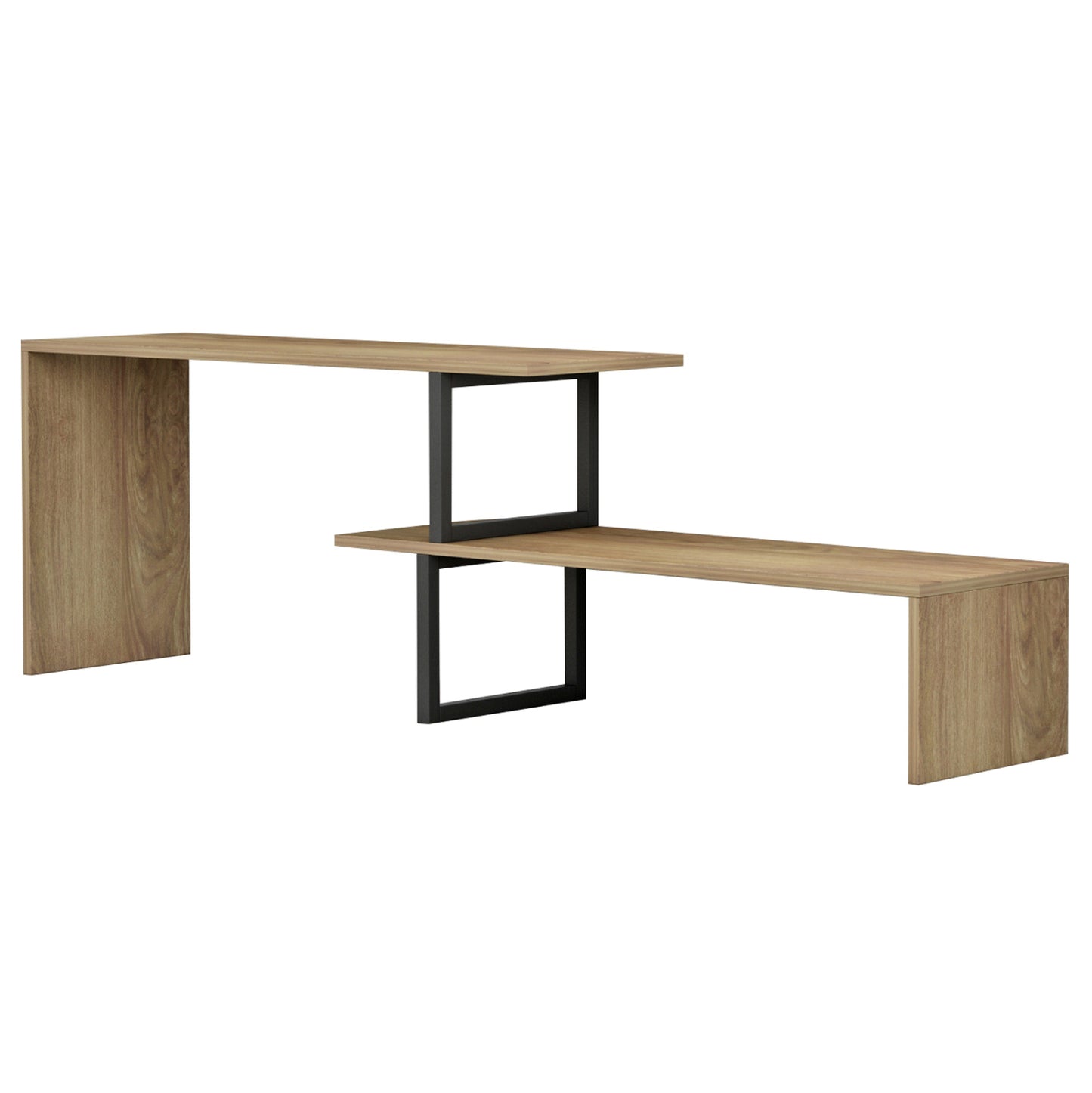 BRIGGITE EXTENDABLE TV UNIT SONOMA DARK MELAMINE 110-160x30x45