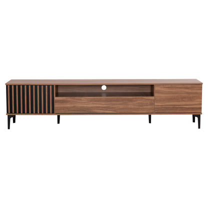 TV STAND HARRY MELAMINE NATURAL WOOD BLACK 200x40x47.5