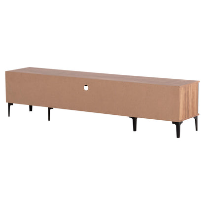TV STAND HARRY MELAMINE NATURAL WOOD BLACK 200x40x47.5