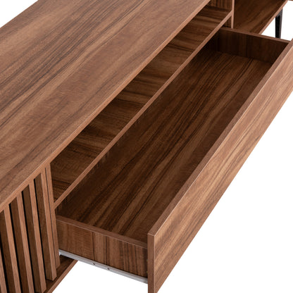 TV STAND HARRY MELAMINE NATURAL WOOD BLACK 200x40x47.5