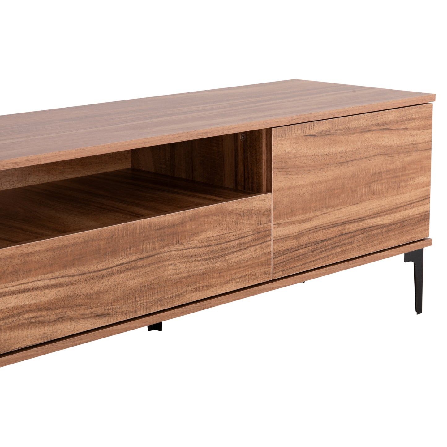 TV STAND HARRY MELAMINE NATURAL WOOD BLACK 200x40x47.5