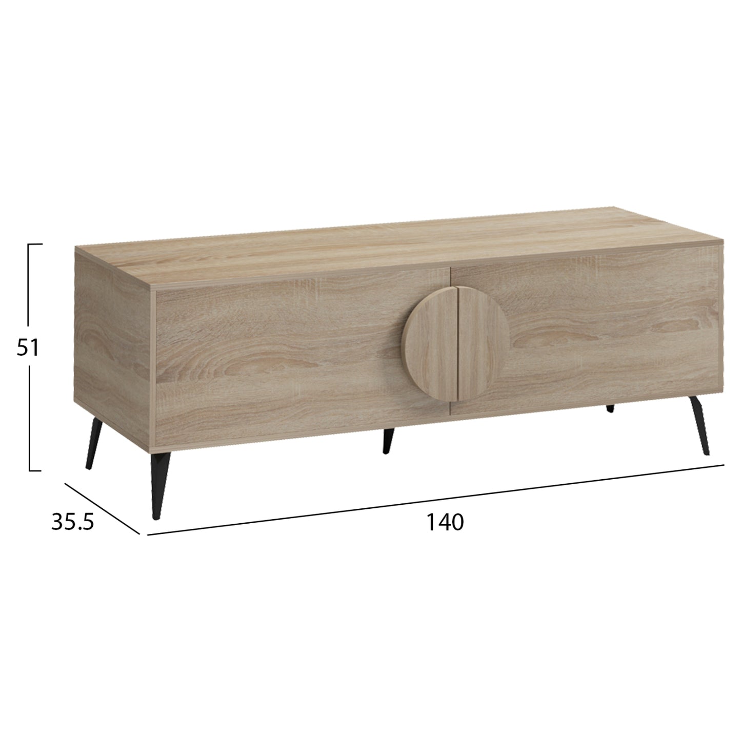 ΕΠΙΠΛΟ ΤΗΛΕΟΡΑΣΗΣ SAVORE ΜΕΛΑΜΙΝΗ SONAMA 140x35.5x51