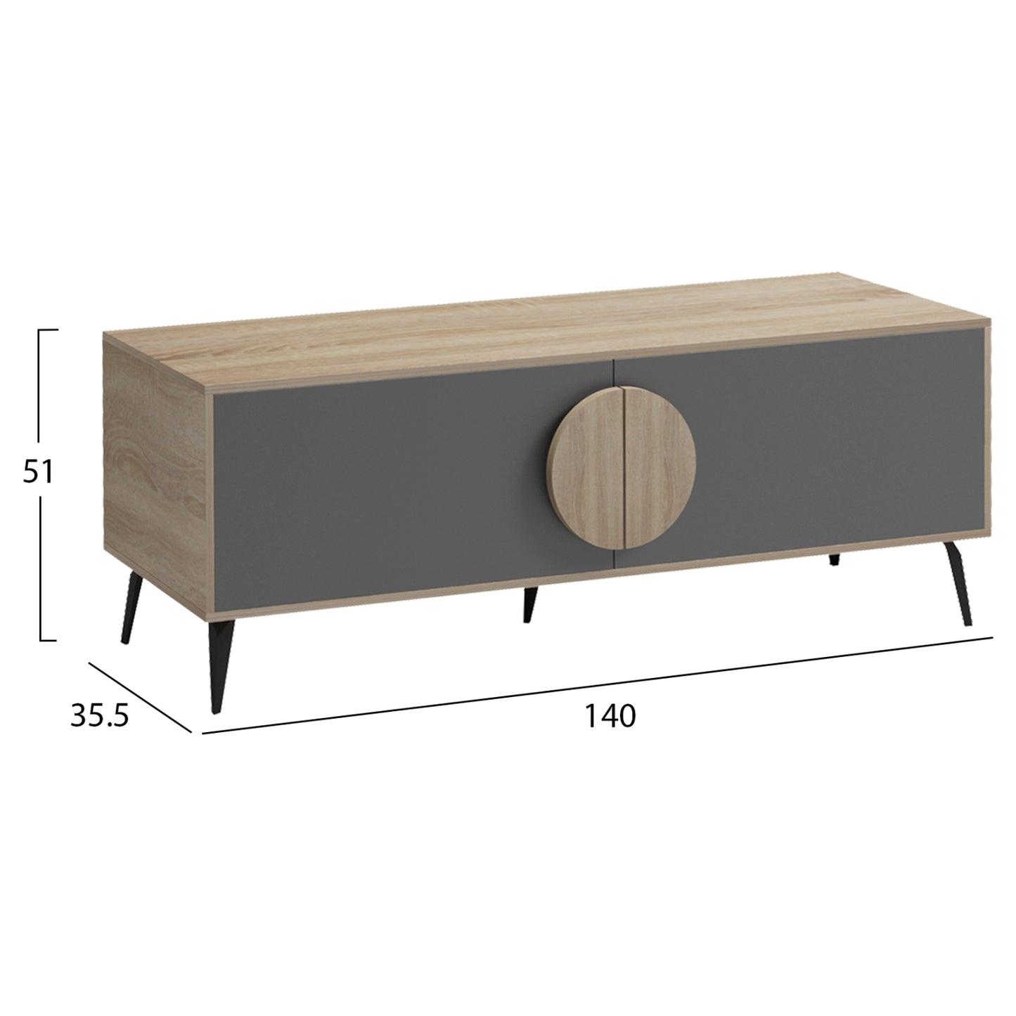 ΕΠΙΠΛΟ ΤΗΛΕΟΡΑΣΗΣ SAVORE ΜΕΛΑΜΙΝΗ SONAMA/ΓΚΡΙ 140x35.5x51