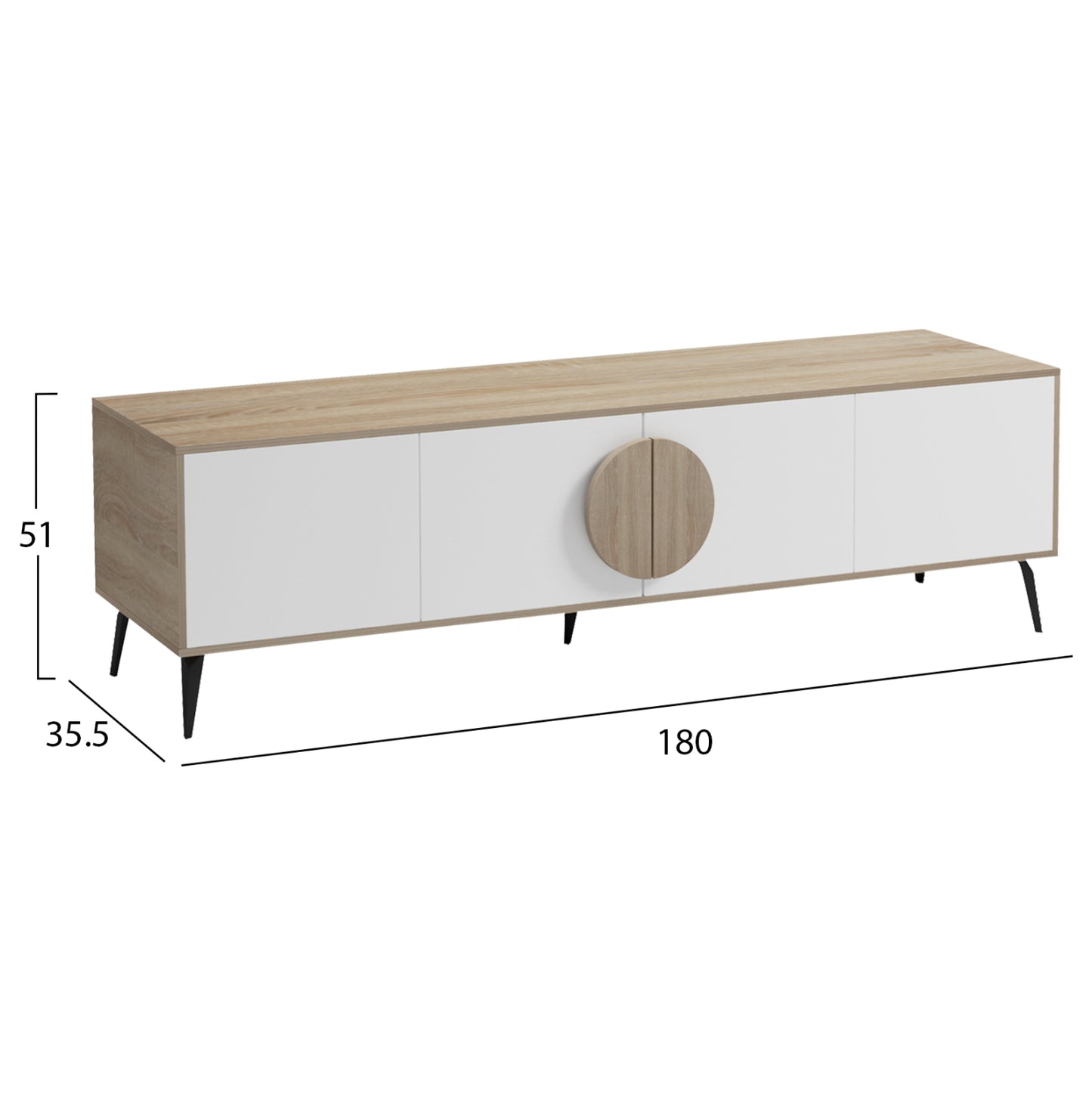 ΕΠΙΠΛΟ ΤΗΛΕΟΡΑΣΗΣ SAVORE ΜΕΛΑΜΙΝΗ SONAMA/ΛΕΥΚΟ 180x35.5x51